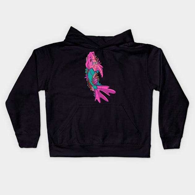 Mermaid of pink Kids Hoodie by Swadeillustrations